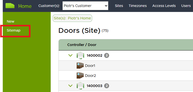 Site Maps Navigation Doors